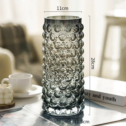 Textured bubble glass hydroponics plant pots for living room table