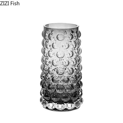 Textured bubble glass hydroponics plant pots for living room table