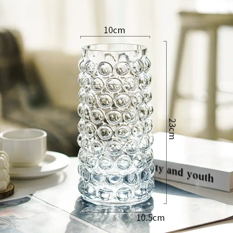 Textured bubble glass hydroponics plant pots for living room table