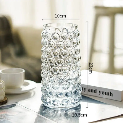 Textured bubble glass hydroponics plant pots for living room table