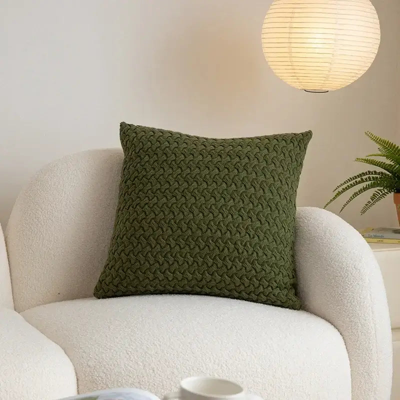 Textured cable knit cotton pillow cover set living room decor