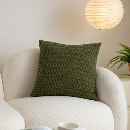 Textured cable knit cotton pillow cover set living room decor