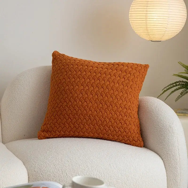 Textured cable knit cotton pillow cover set living room decor