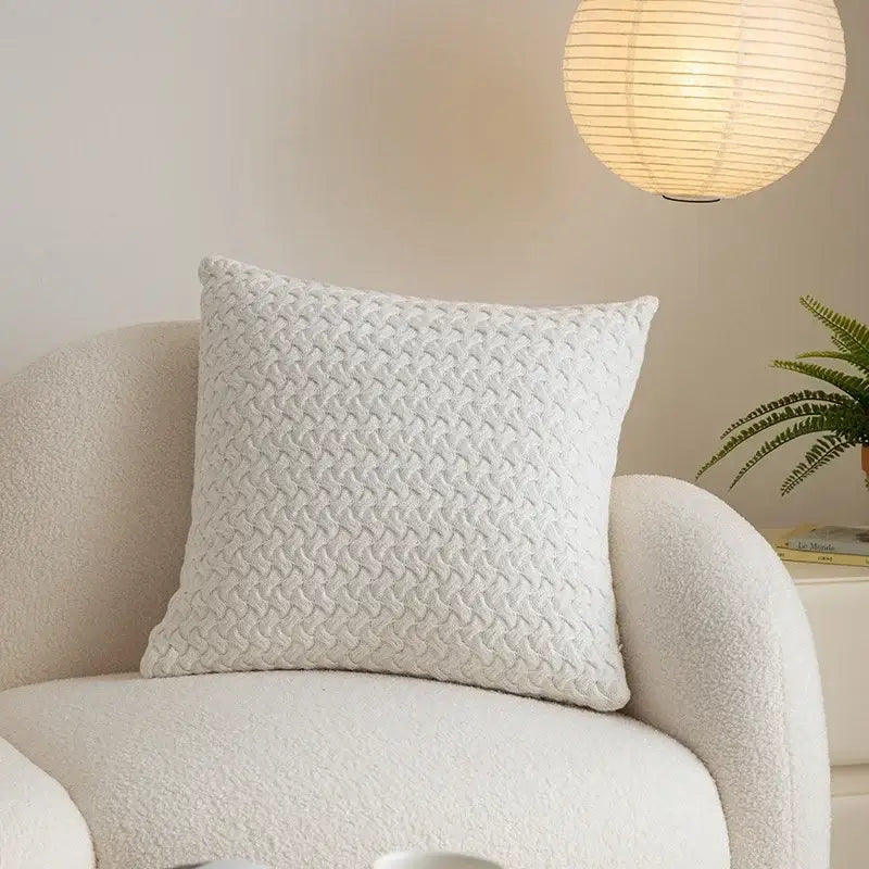 Textured cable knit cotton pillow cover set living room decor