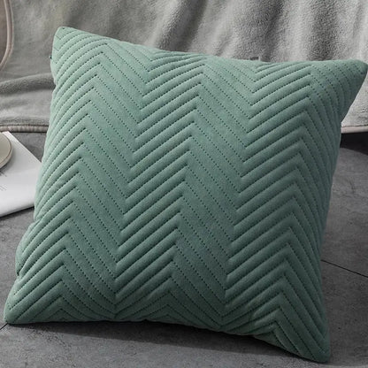 Textured chevron teal and blue cushion cover set living room decor