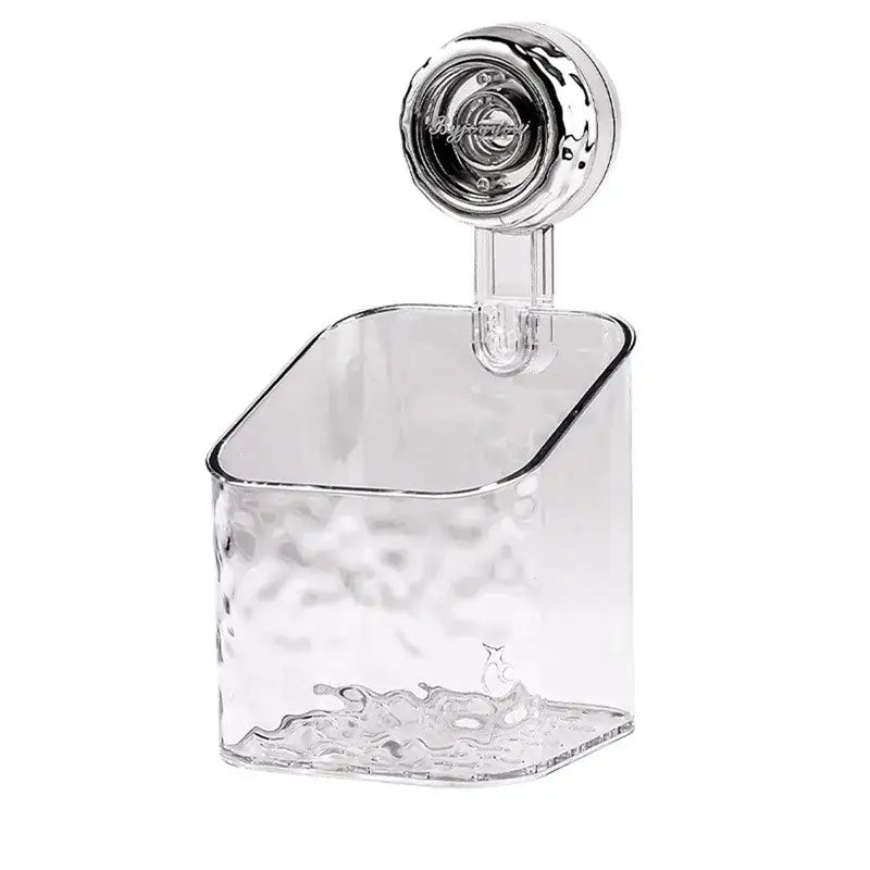 Textured clear acrylic suction cup bathroom shelf storage rack