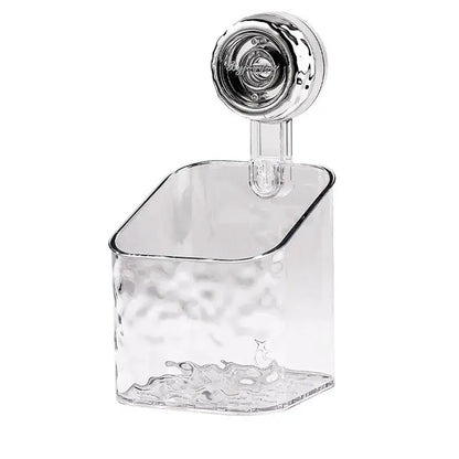 Textured clear acrylic suction cup bathroom shelf storage rack