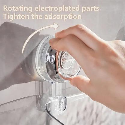 Textured clear acrylic suction cup bathroom shelf storage rack