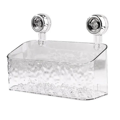 Textured clear acrylic suction cup bathroom shelf storage rack