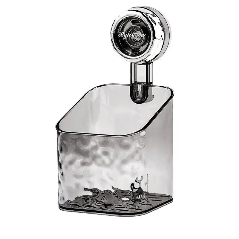 Textured clear acrylic suction cup bathroom shelf storage rack