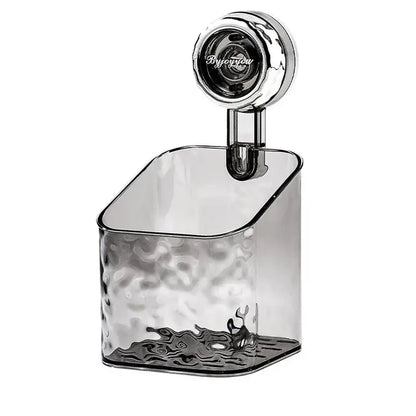 Textured clear acrylic suction cup bathroom shelf storage rack
