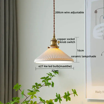 Textured clear glass led pendant light brass kitchen fixture