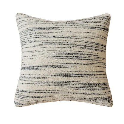 Textured cream & black comfort woolen pillow cover living room