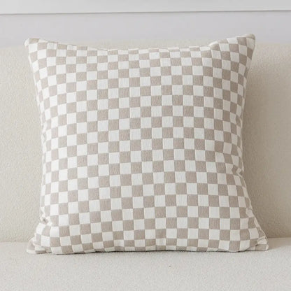 Textured cream & black comfort woolen pillow cover living room