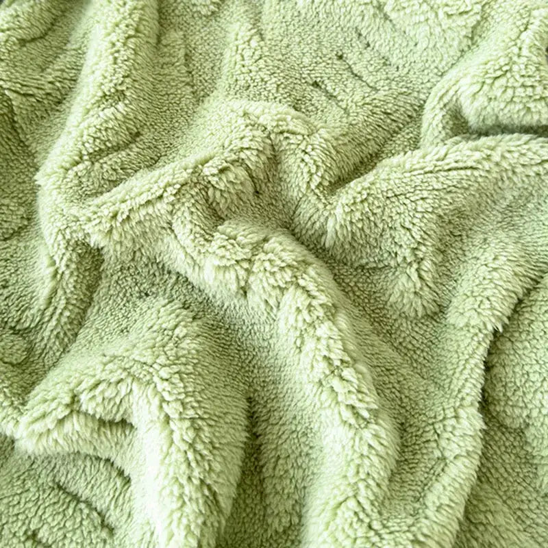 Textured cream jacquard sofa cover blanket for living room