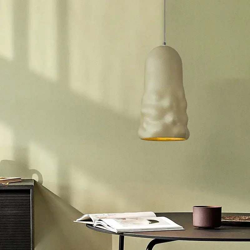 Textured creamy wind pendant lamps for dining room