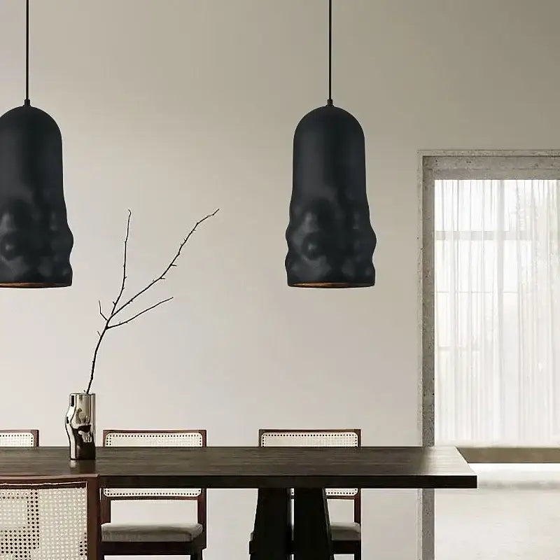 Textured creamy wind pendant lamps for dining room