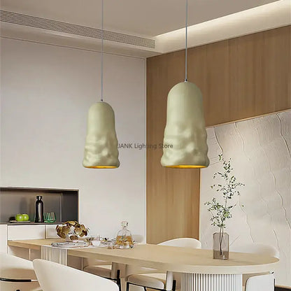 Textured creamy wind pendant lamps for dining room