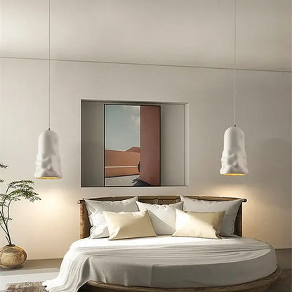 Textured creamy wind pendant lamps for dining room