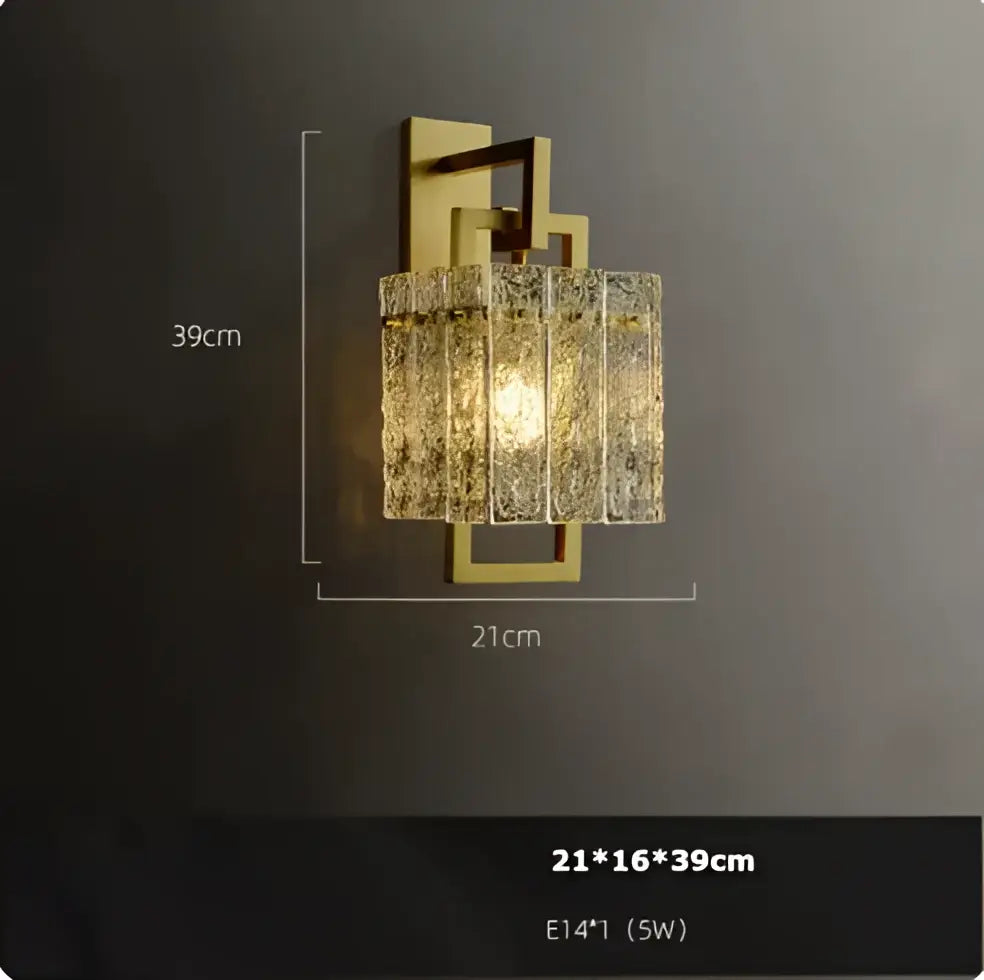Textured crystal gold dimmable led copper glass chandelier living room