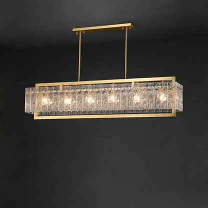 Textured crystal gold dimmable led copper glass chandelier living room