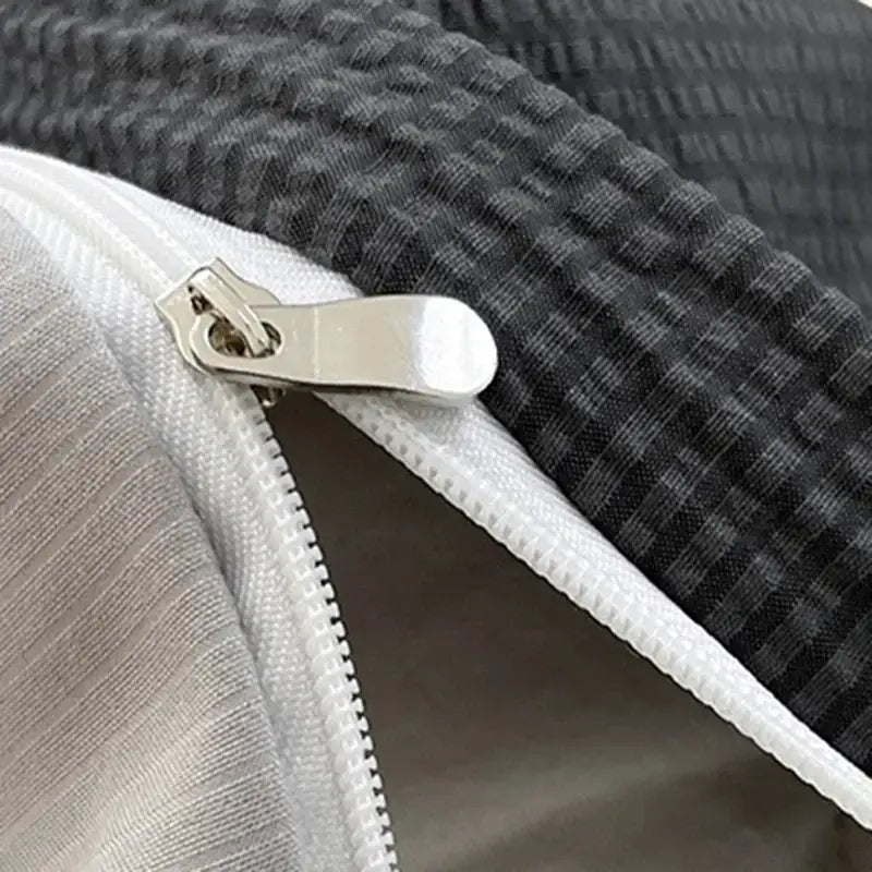 Textured dark gray & light gray bubble cotton quilt sets bedroom