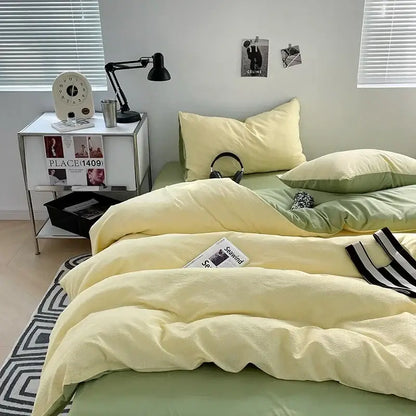 Textured dark gray & light gray bubble cotton quilt sets bedroom