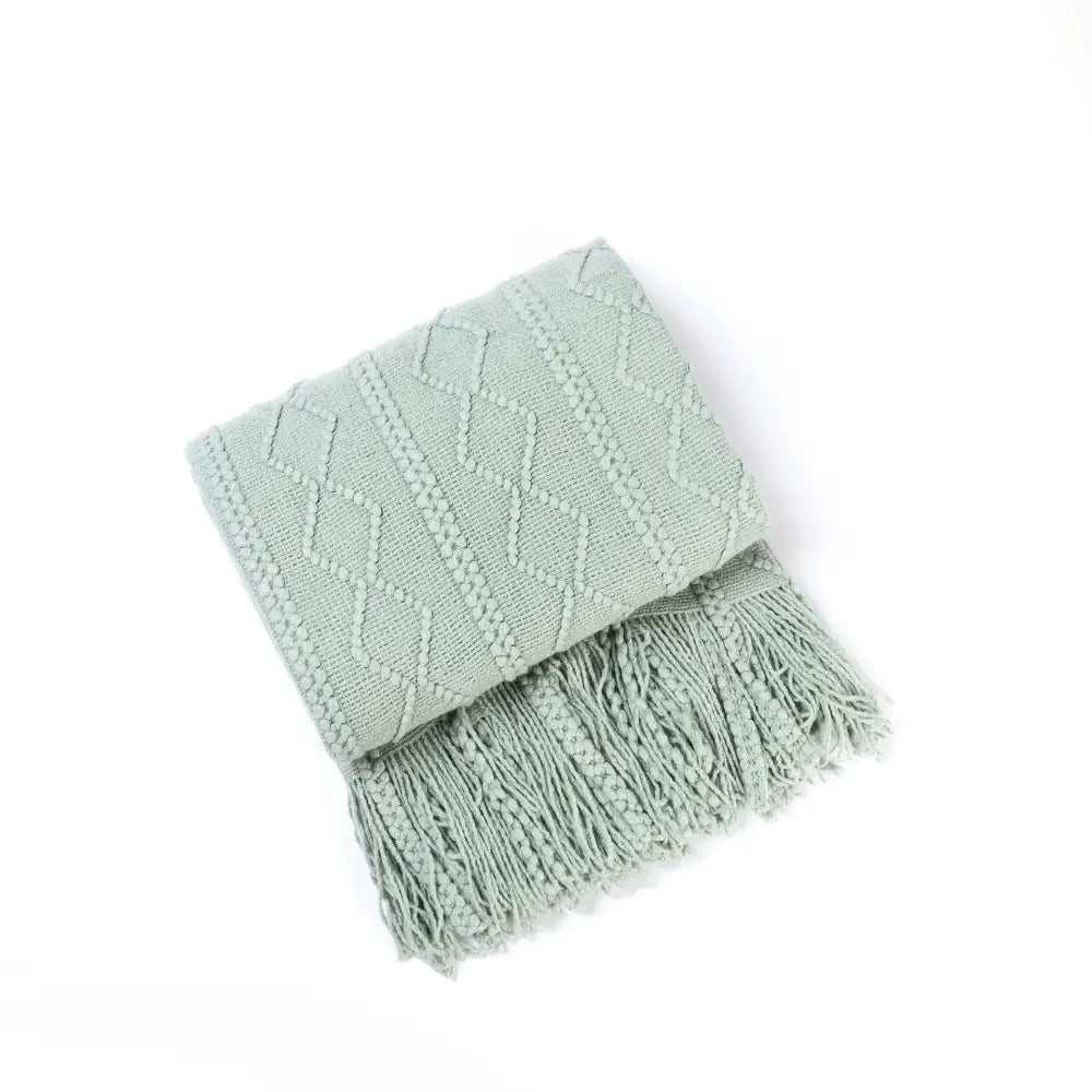 Textured diamond multi color knit throw blanket – living room cozy knit