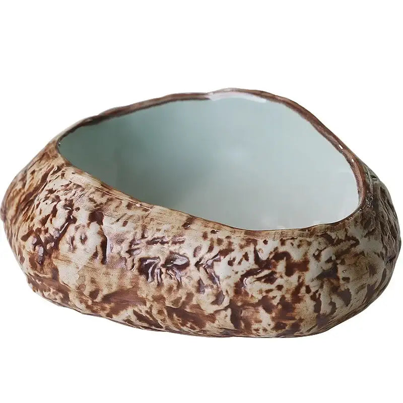 Textured earthy green ceramic dessert plate dining room