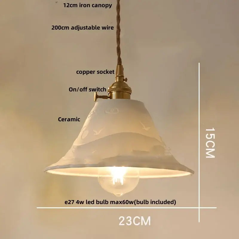 Textured frosted clear glass led pendant light kitchen hanging lamp