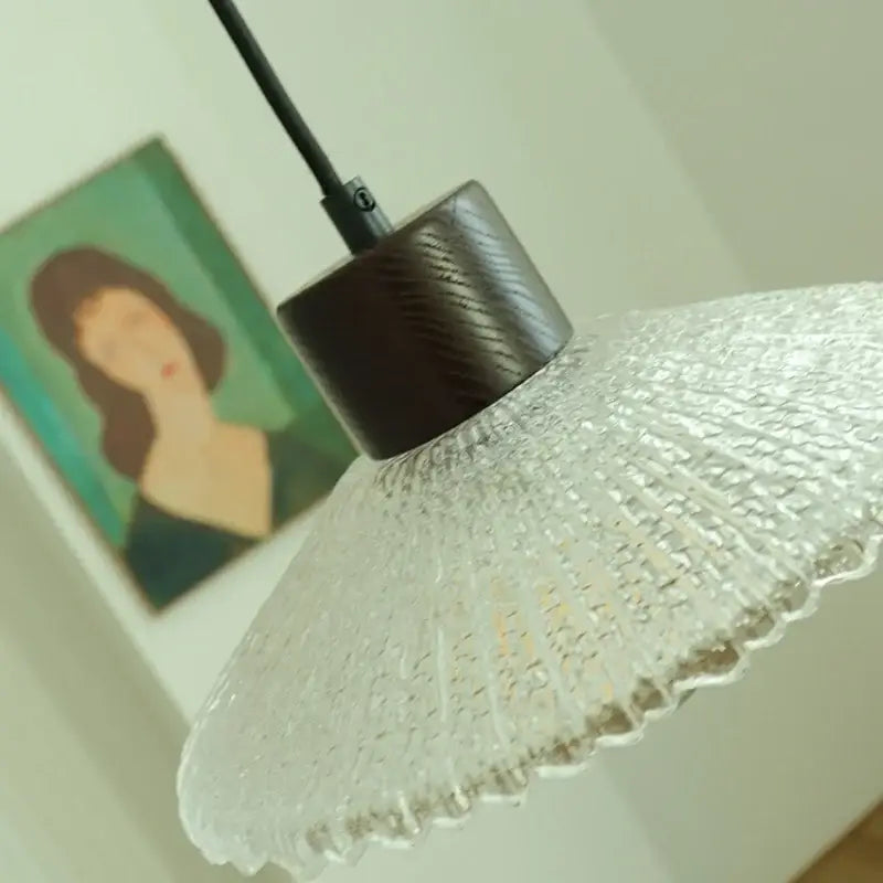 Textured frosted clear glass led pendant light kitchen hanging lamp