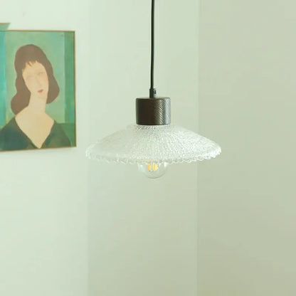 Textured frosted clear glass led pendant light kitchen hanging lamp