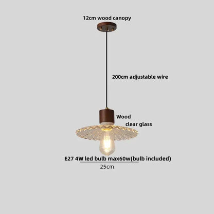 Textured frosted clear glass led pendant light kitchen hanging lamp