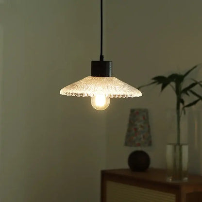 Textured frosted clear glass led pendant light kitchen hanging lamp