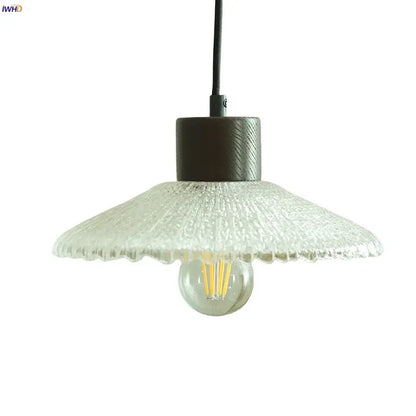 Textured frosted clear glass led pendant light kitchen hanging lamp