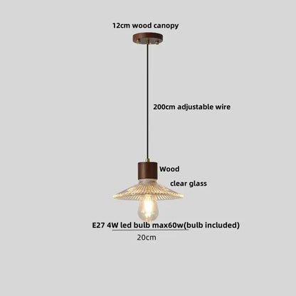 Textured frosted clear glass led pendant light kitchen hanging lamp