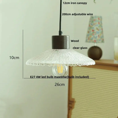 Textured frosted clear glass led pendant light kitchen hanging lamp