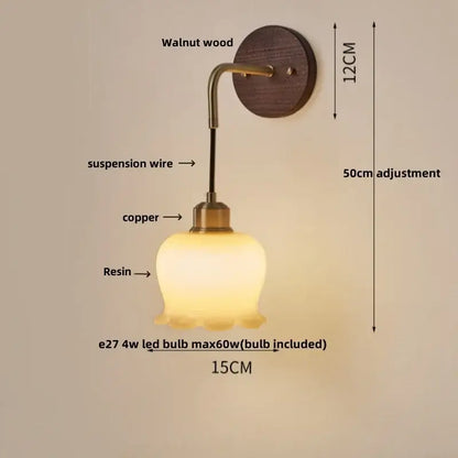 Textured glass and brass wall light fixture for dining room