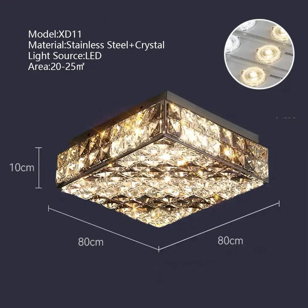 Textured gold crystal led rectangle chandelier dining room light