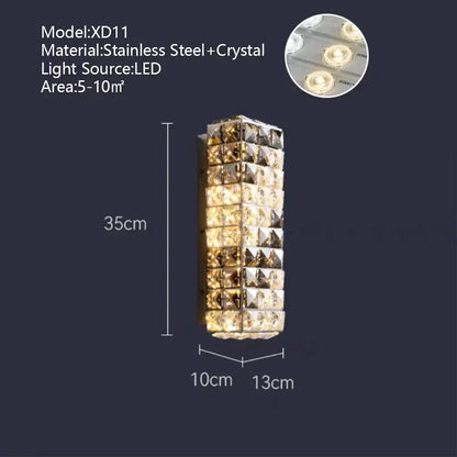 Textured gold crystal led rectangle chandelier dining room light