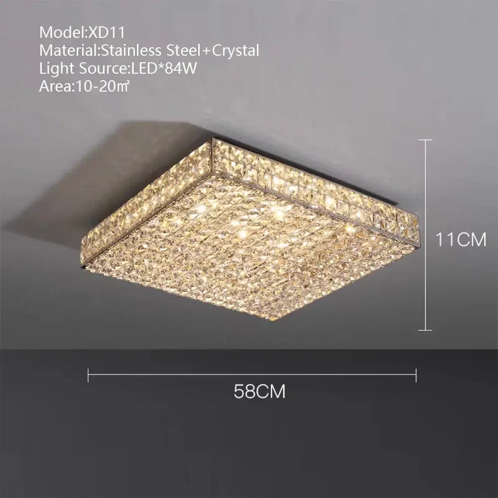 Textured gold crystal led rectangle chandelier dining room light