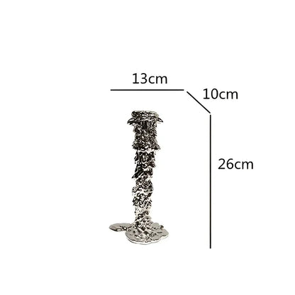 Textured gold & silver golden candlestick holder dining room centerpiece