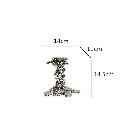 Textured gold & silver golden candlestick holder dining room centerpiece