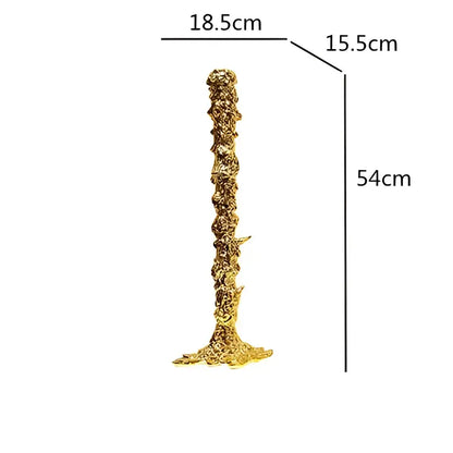 Textured gold & silver golden candlestick holder dining room centerpiece