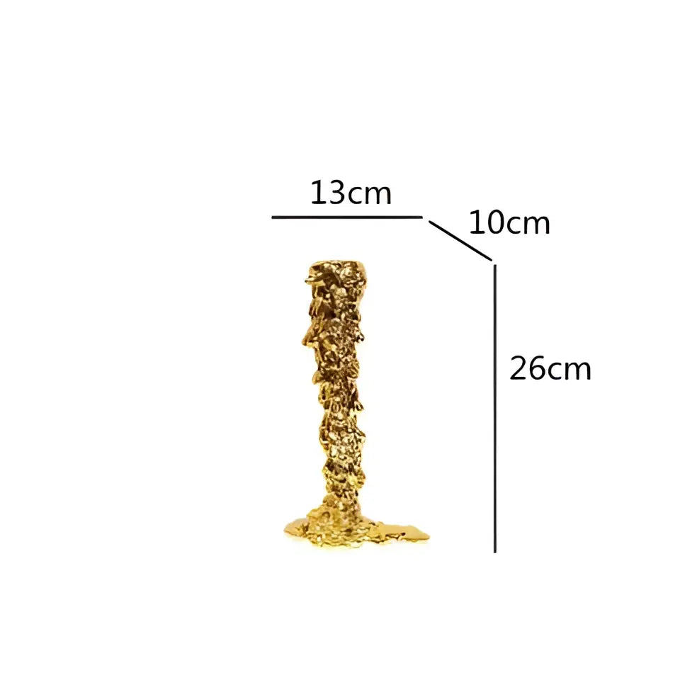 Textured gold & silver golden candlestick holder dining room centerpiece