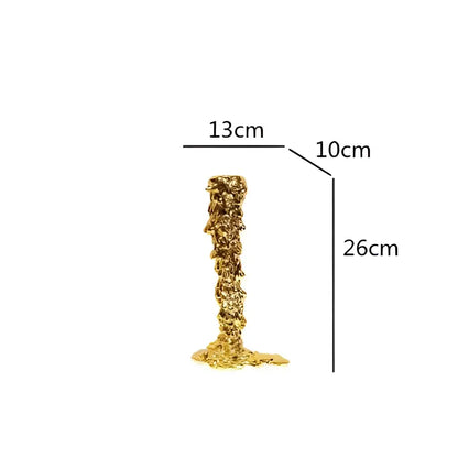 Textured gold & silver golden candlestick holder dining room centerpiece