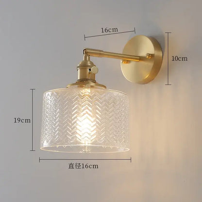 Textured green ceramic wall sconce bedroom brass led light
