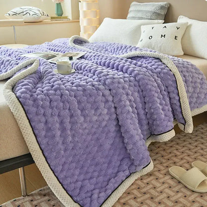 Textured lavender cozy taffeta velvet blanket bedroom throw