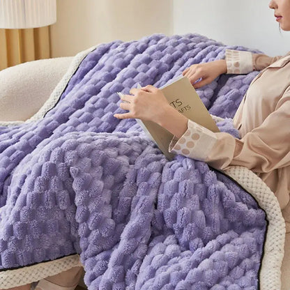 Textured lavender cozy taffeta velvet blanket bedroom throw
