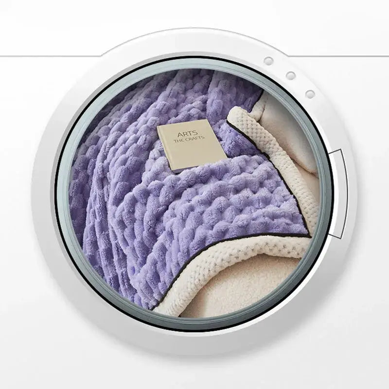 Textured lavender cozy taffeta velvet blanket bedroom throw